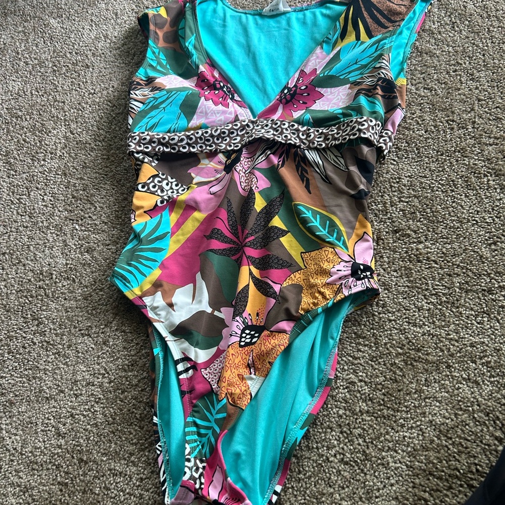 Bleu Rod Beattie Multicolor Tropical One Piece Swimsuit